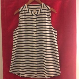 J Crew stripped button down sleeveless top